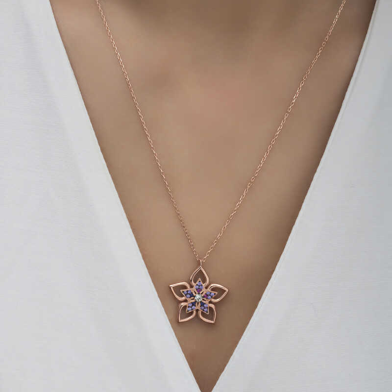 Silver Rose Flower Women’s Necklace