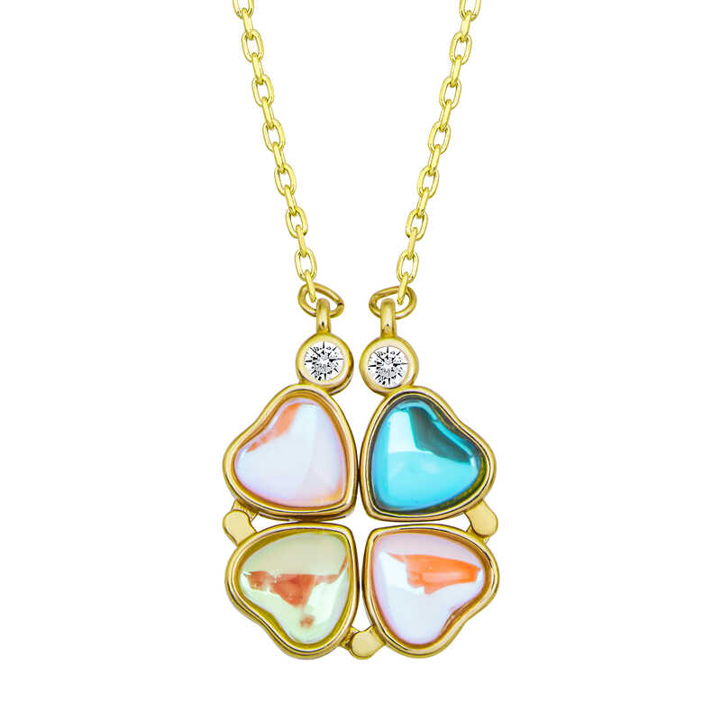 Silver Colored Openable Clover Women’s Necklace