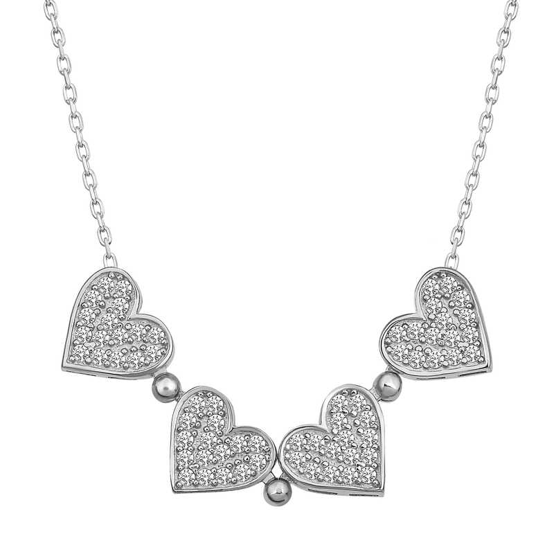 Silver Heart Clover Women’s Necklace