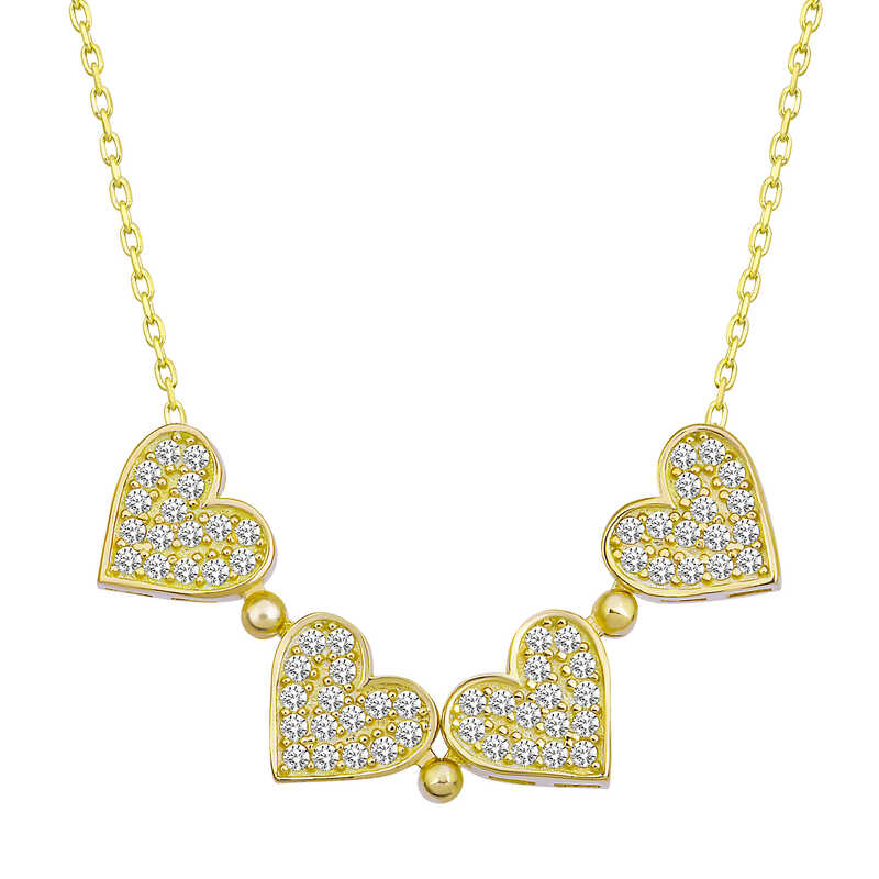 Silver Gold Heart Openable Clover Women’s Necklace