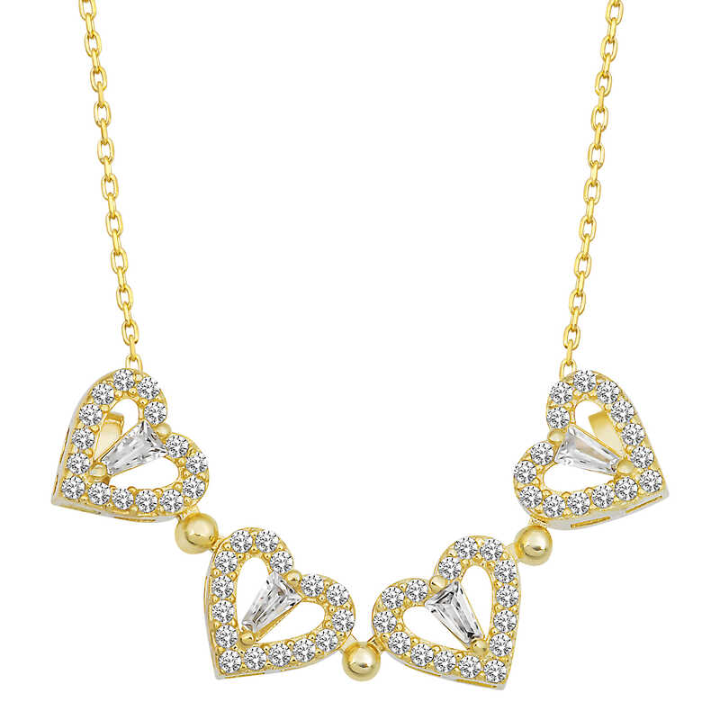Silver Gold Heart Openable Clover Women’s Necklace