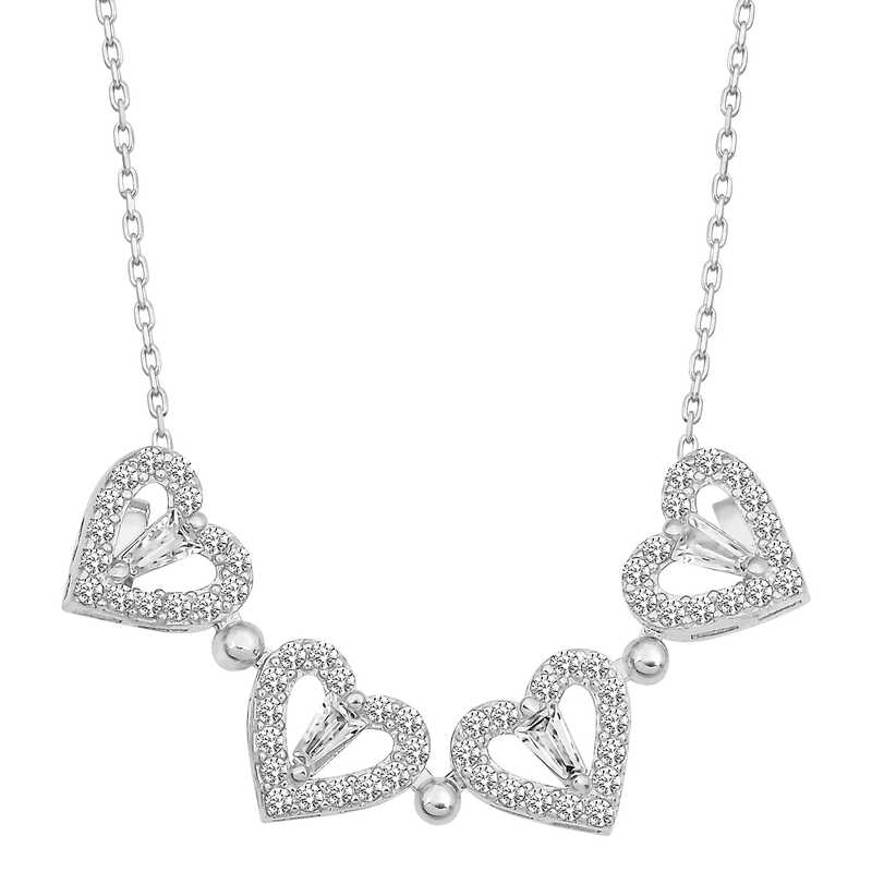 Silver Heart Clover Women’s Necklace