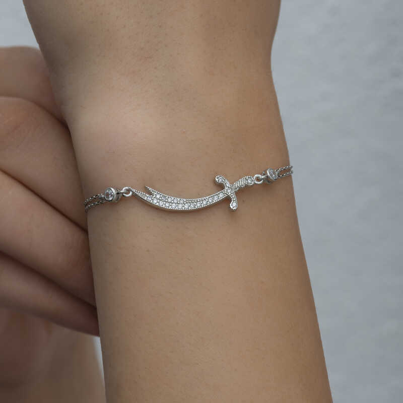 Silver Zulfiqar Sword Women’s Bracelet