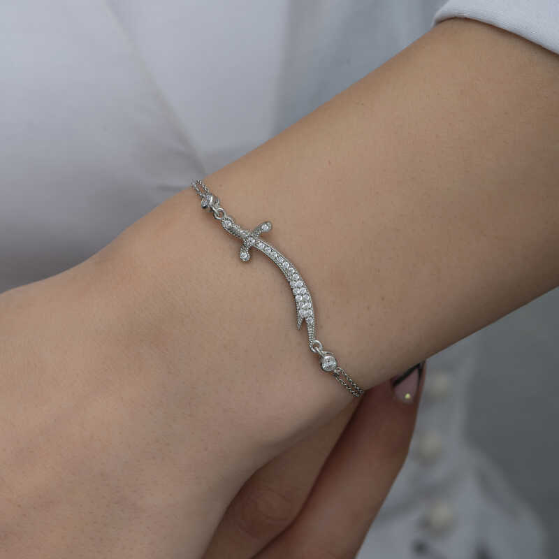 Silver Zulfiqar Sword Women’s Bracelet
