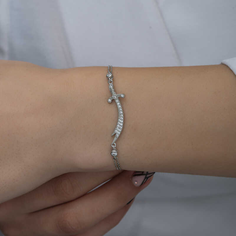 Silver Zulfiqar Sword Women’s Bracelet