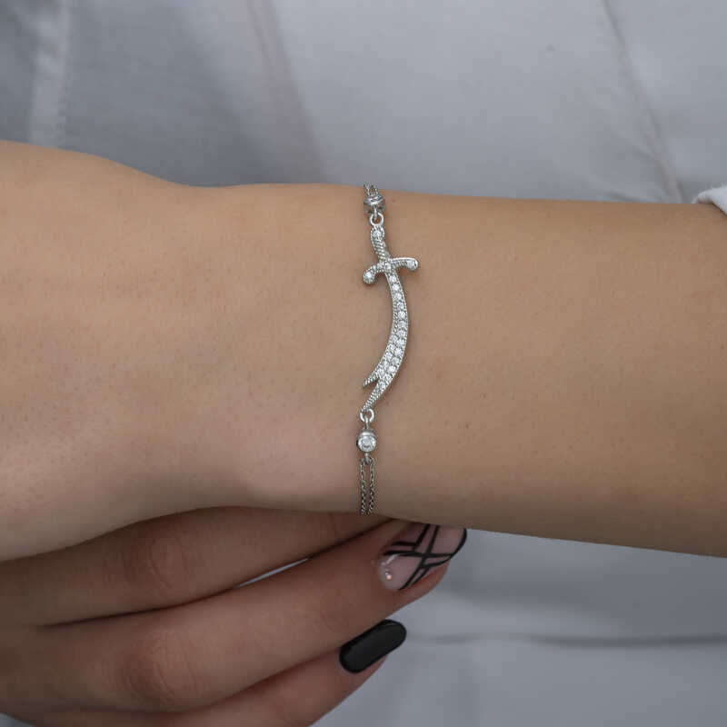 Silver Zulfiqar Sword Women’s Bracelet