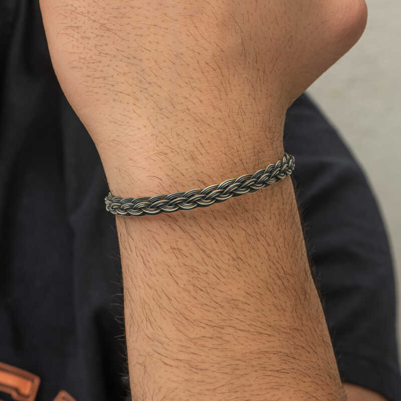 Silver Kazaziye Knit Bracelet