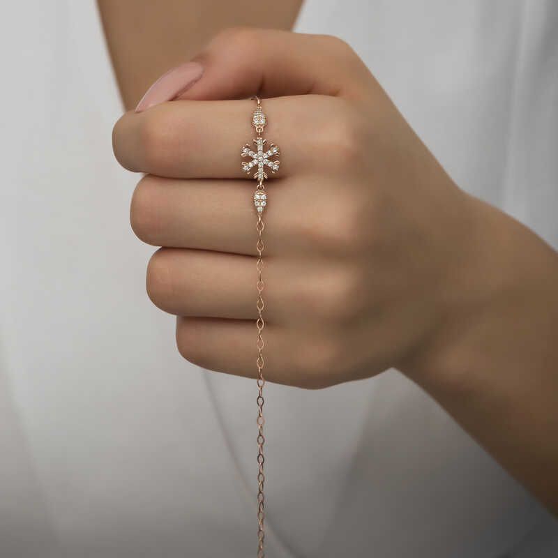 Silver Rose Snowflake Women’s Bracelet