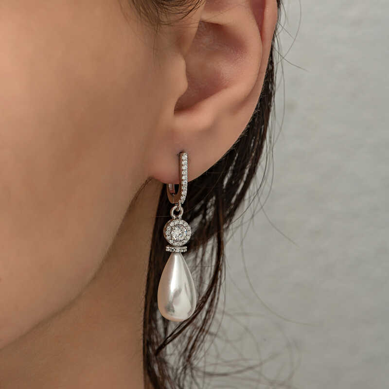 Silver Drop Pearl Women’s Earrings