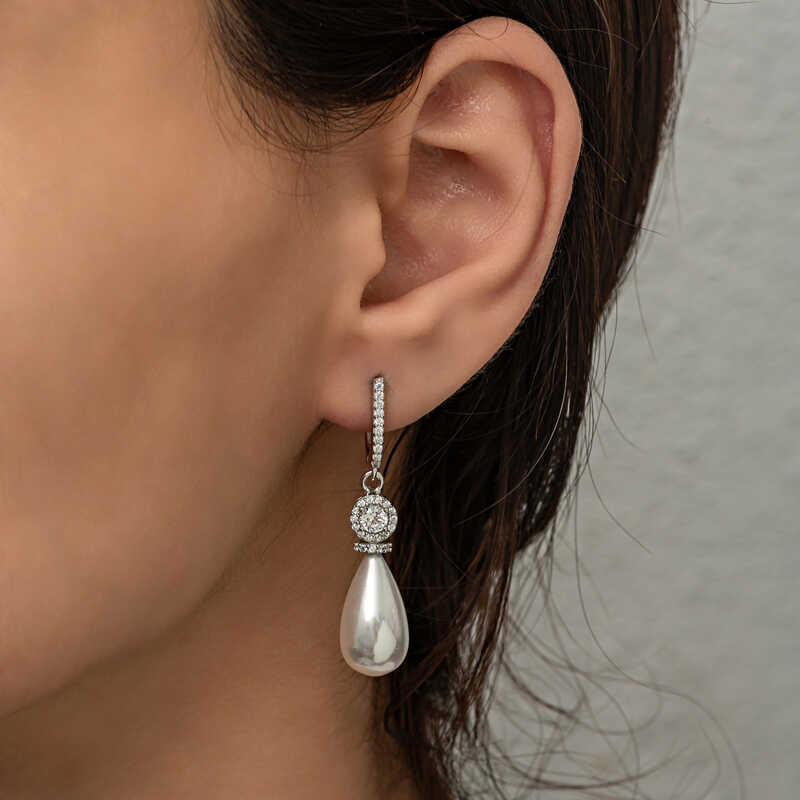 Silver Drop Pearl Women’s Earrings