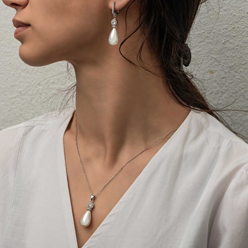 Silver Drop Pearl Women’s Set