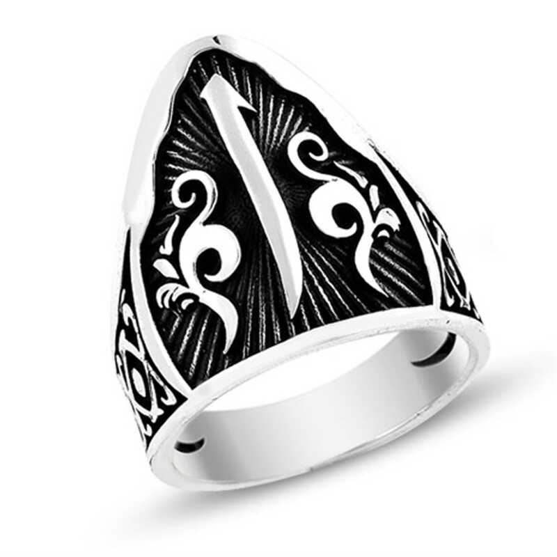 Silver Elif Motif Thumb Ring for Men