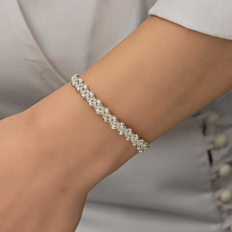 Silver Kazaziye Knit Bracelet