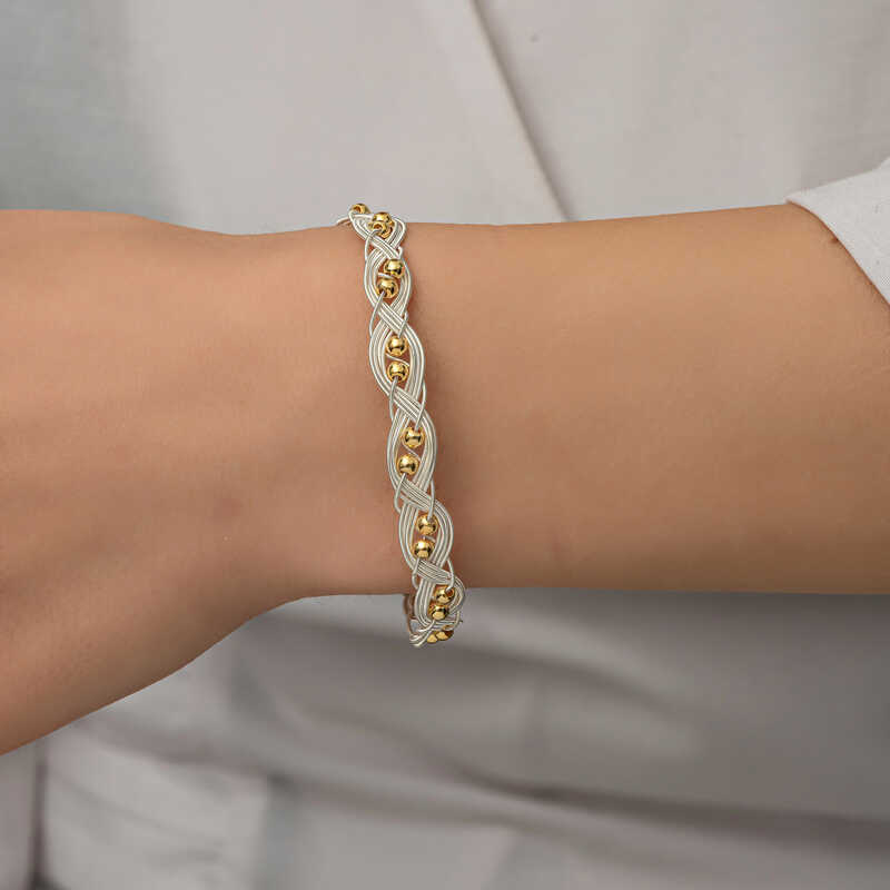 Silver Kazaziye Knit Bracelet