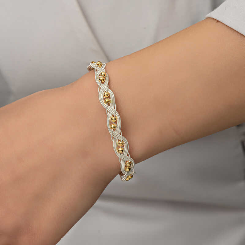 Silver Kazaziye Knit Bracelet