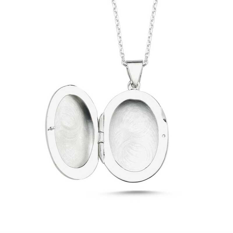 Silver Covered Locket Women’s Necklace