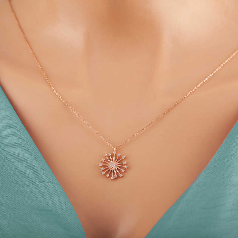 Silver Rose Flower Women’s Necklace