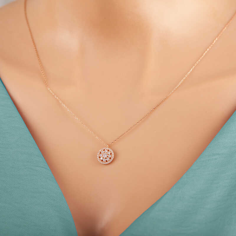 Silver Rose Flower Women’s Necklace