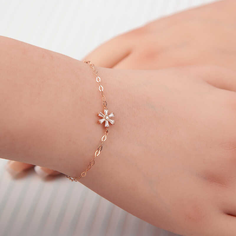 Silver Rose Flower Women’s Bracelet
