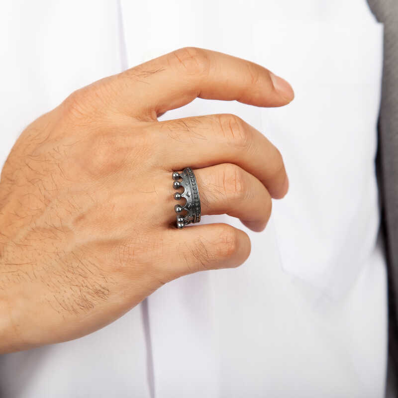 Silver King Crown Men’s Ring
