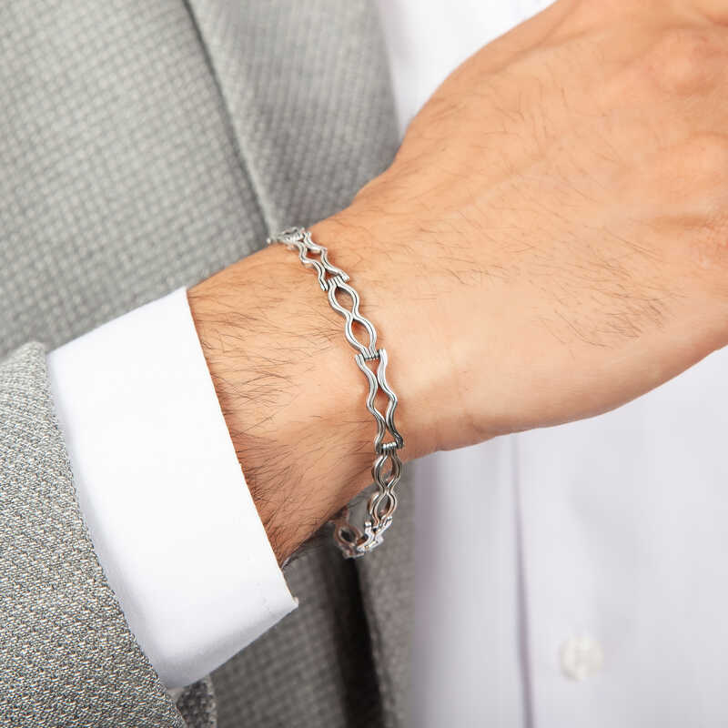 Silver Oxidized Men’s Bracelet