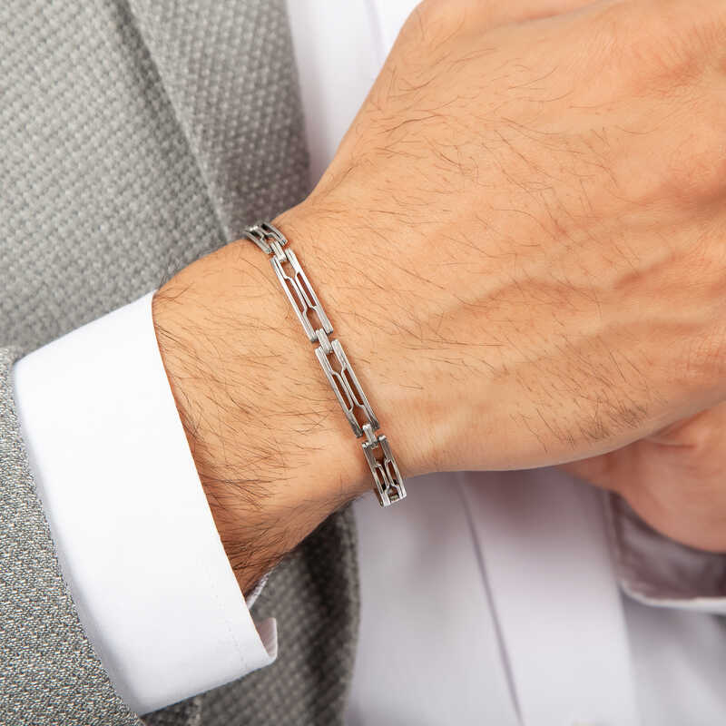 Silver Oxidized Men’s Bracelet