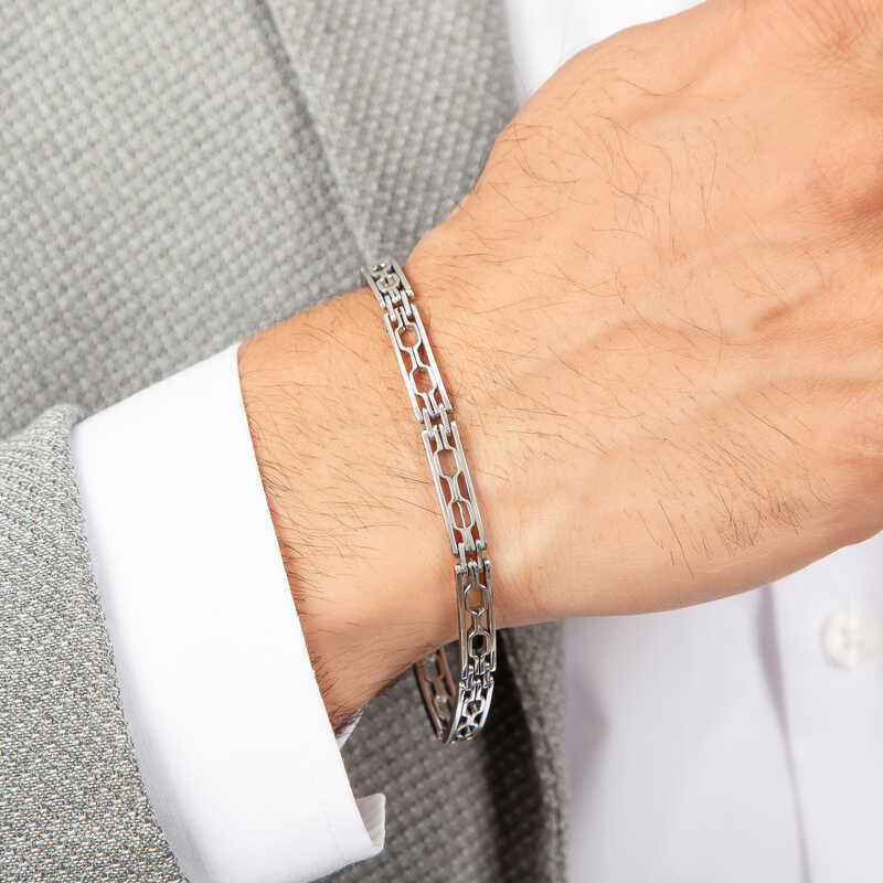 Silver Oxidized Men’s Bracelet