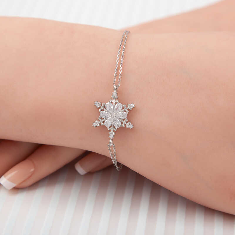 Silver Snow Flower Women’s Bracelet