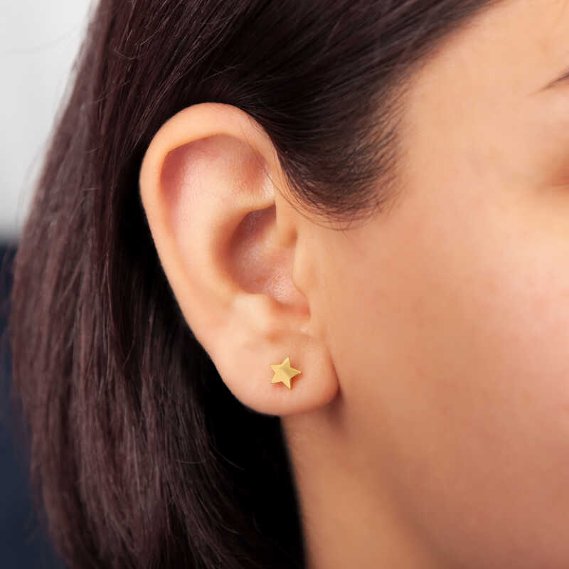 Silver Gold Star Stud Women’s Earrings