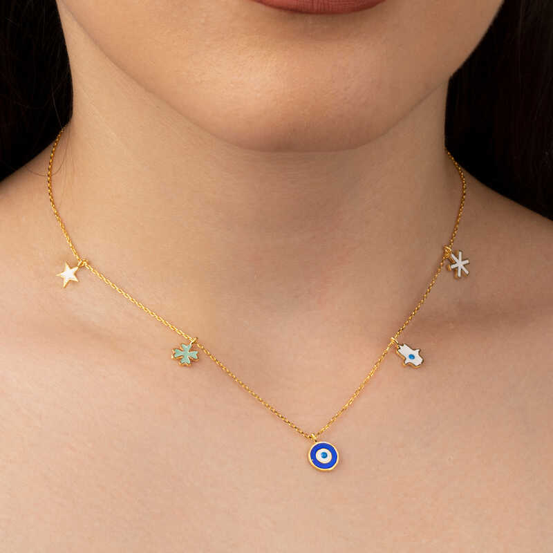 Silver Gold Evil Eye Lucky Women’s Necklace