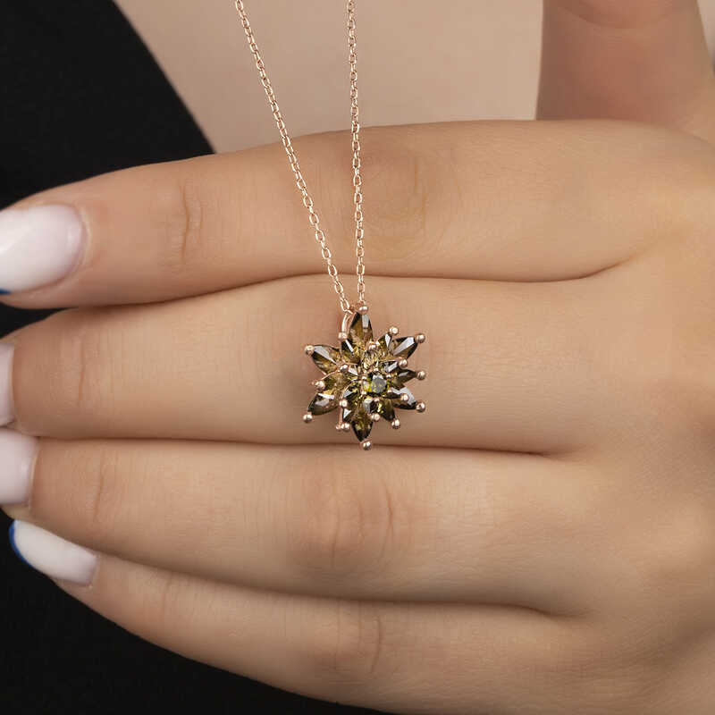 Silver Rose 4 Layer Lotus Flower Women’s Necklace