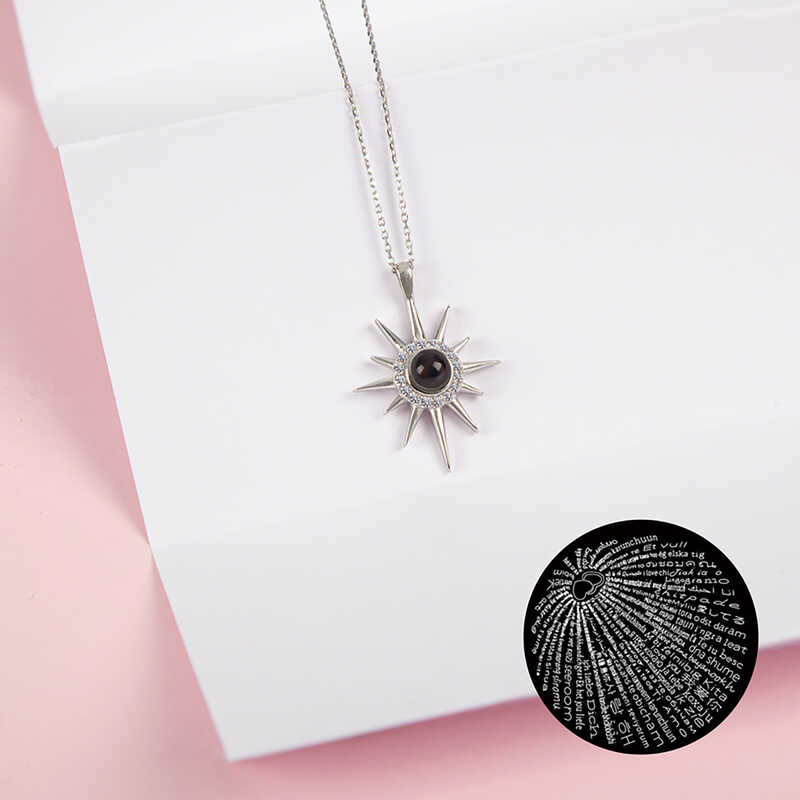 Silver I Love You in 100 Languages North Star Women’s Necklace
