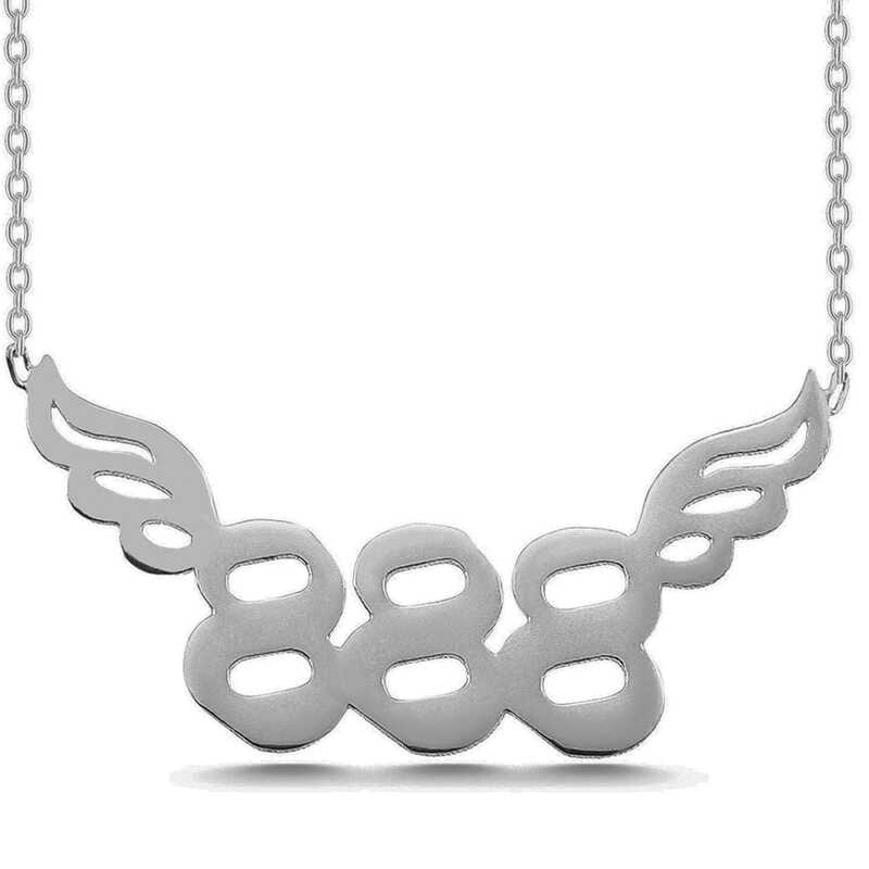 Silver 888 Angel Number Women’s Necklace