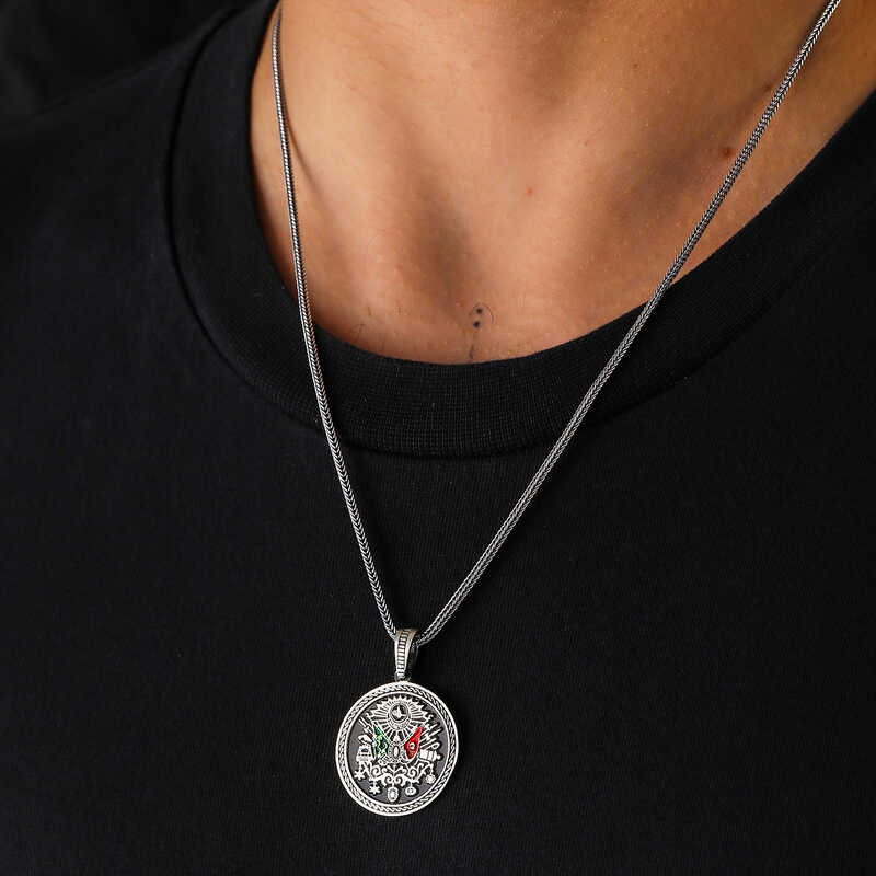 Silver Ottoman Coat of Arms Men’s Necklace