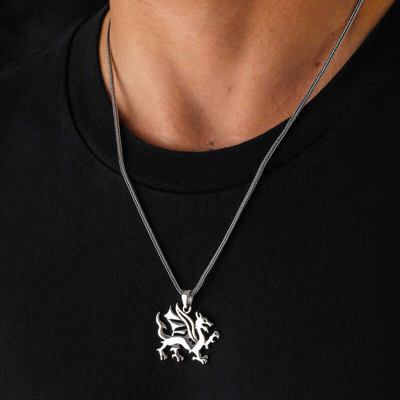 Silver Dragon Men’s Necklace