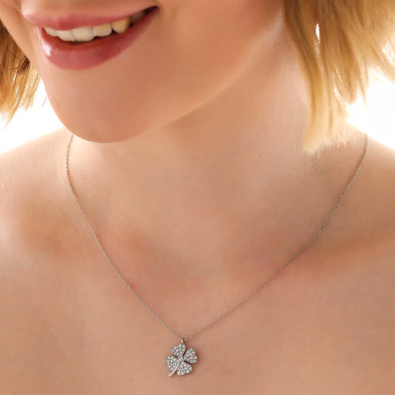 Silver Four Leaf Clover Women’s Necklace