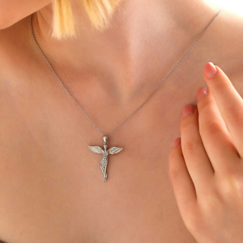 Silver Winged Angel Women’s Necklace