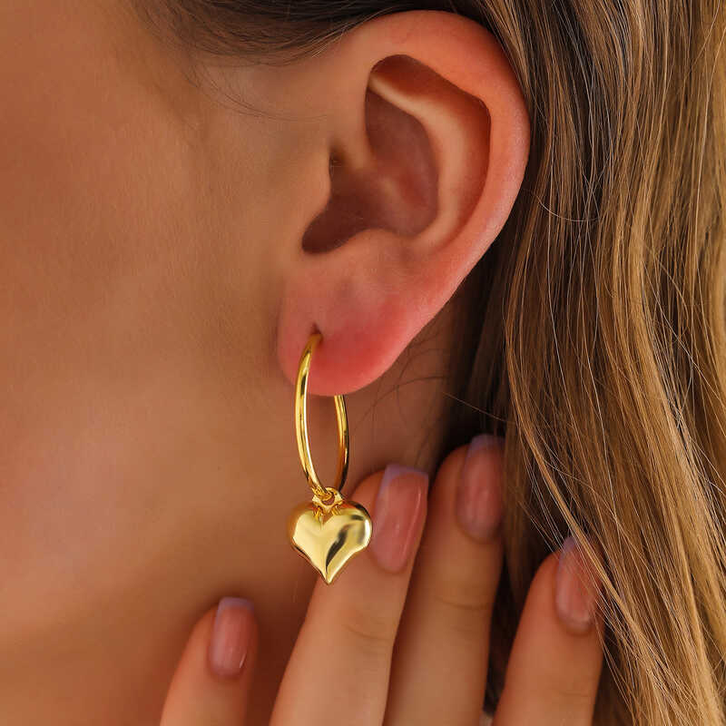Silver Gold Heart Dangle Women’s Earrings
