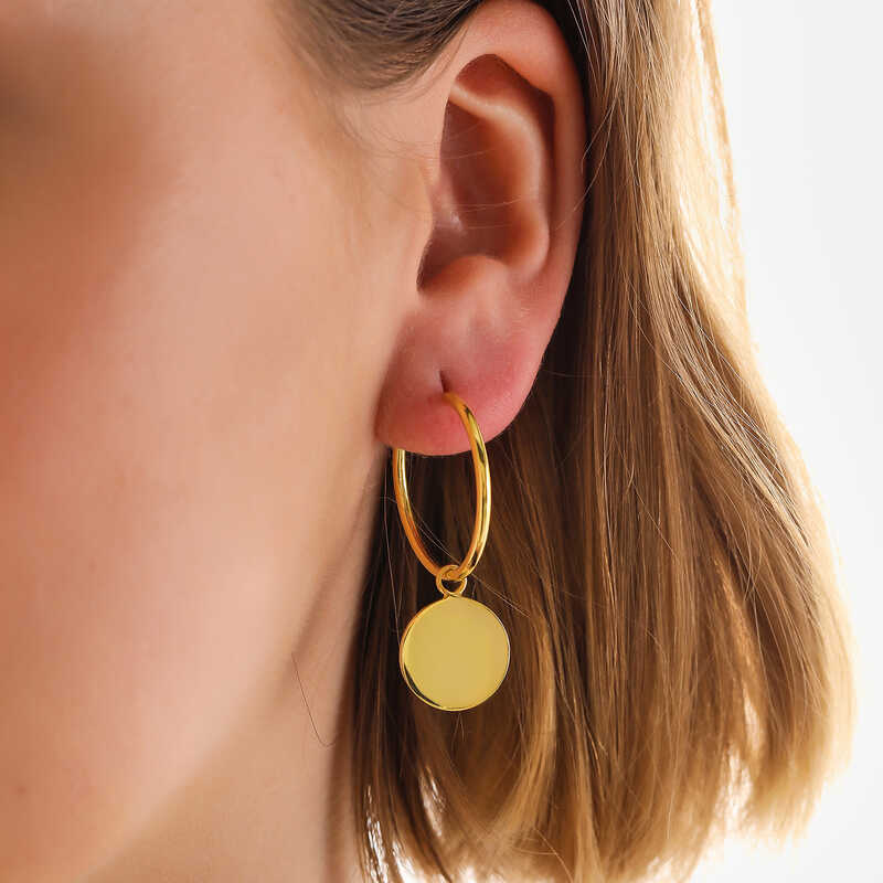 Silver Gold Dangle Hoop Women’s Earrings