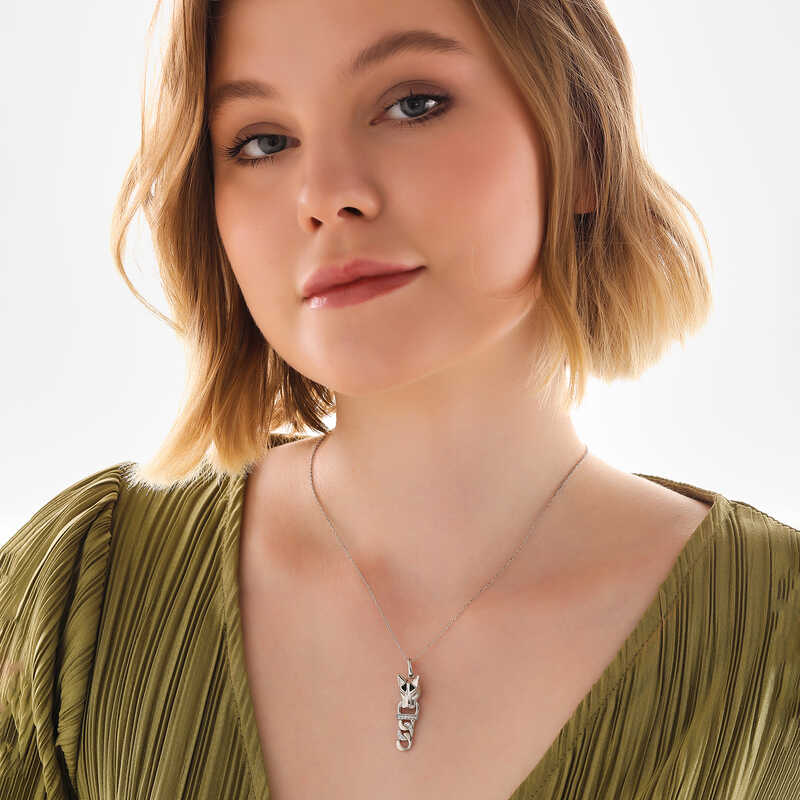 Silver Tiger Figured Women’s Necklace