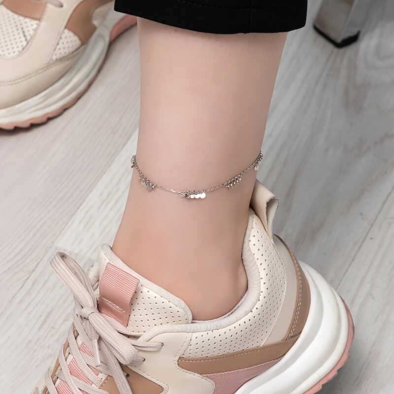 Silver Sequin Anklet