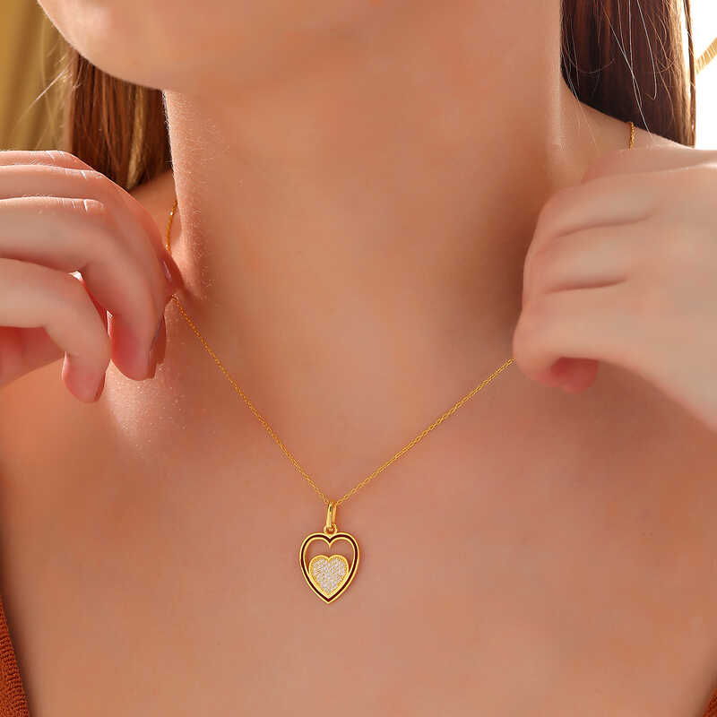 Silver Gold Heart Women’s Necklace