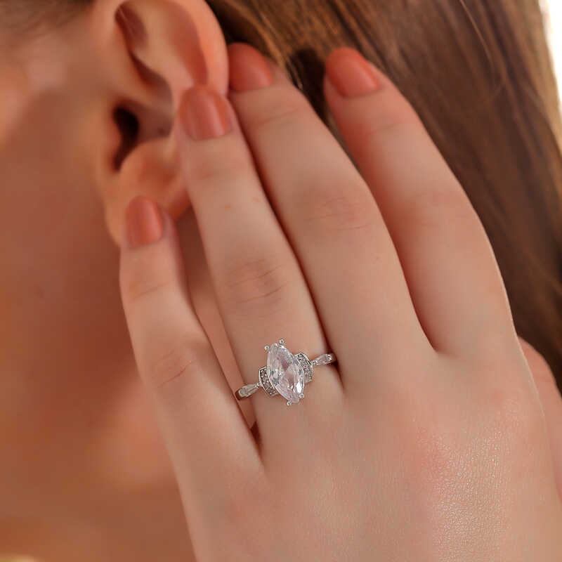 Silver White Zircon Stone Women’s Ring