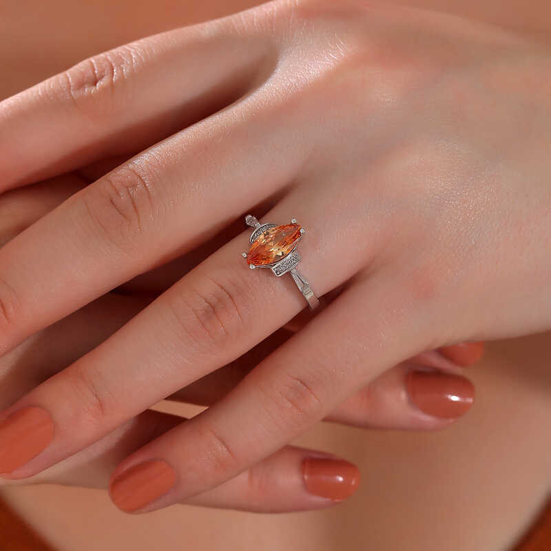 Silver Zircon Stone Women’s Ring