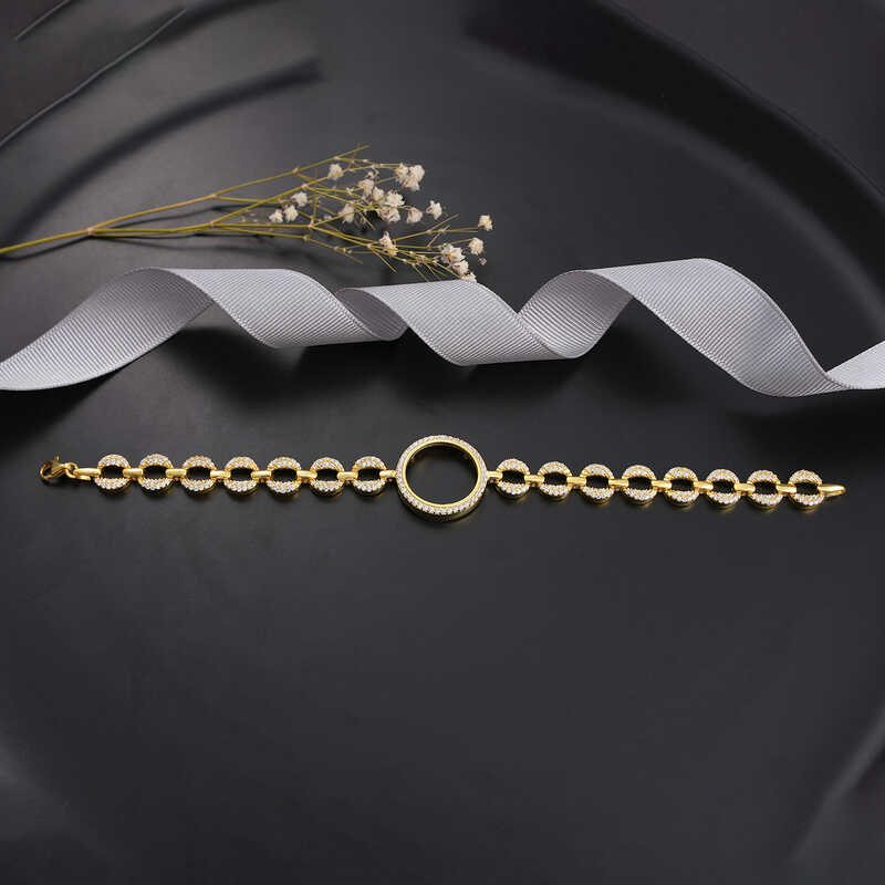 Gold Plated Women’s Bracelet with Silver Quarter Attachment