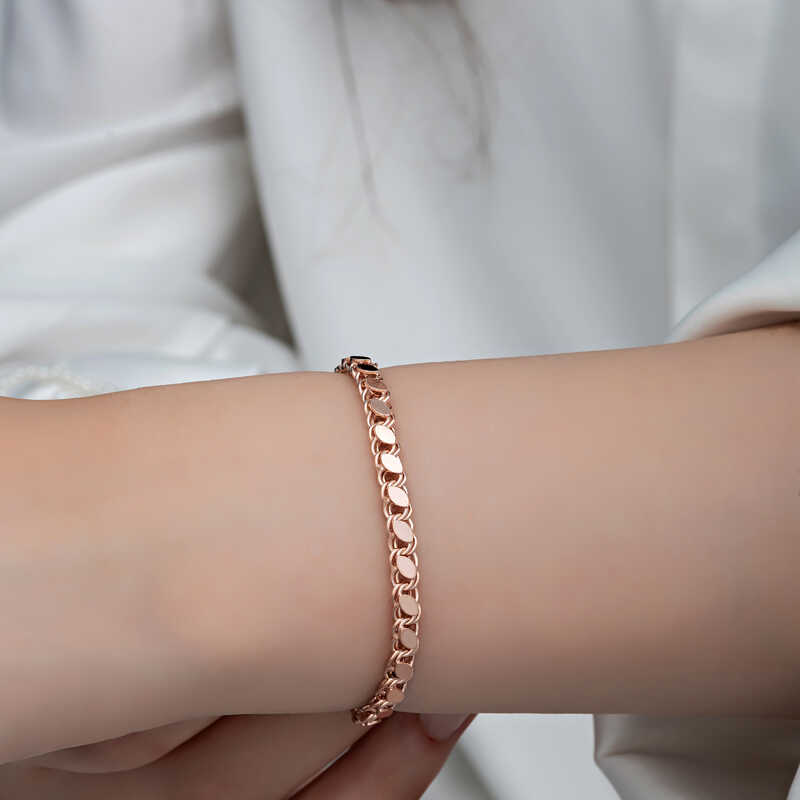 Silver Rose Sequined Chain Bracelet for Women