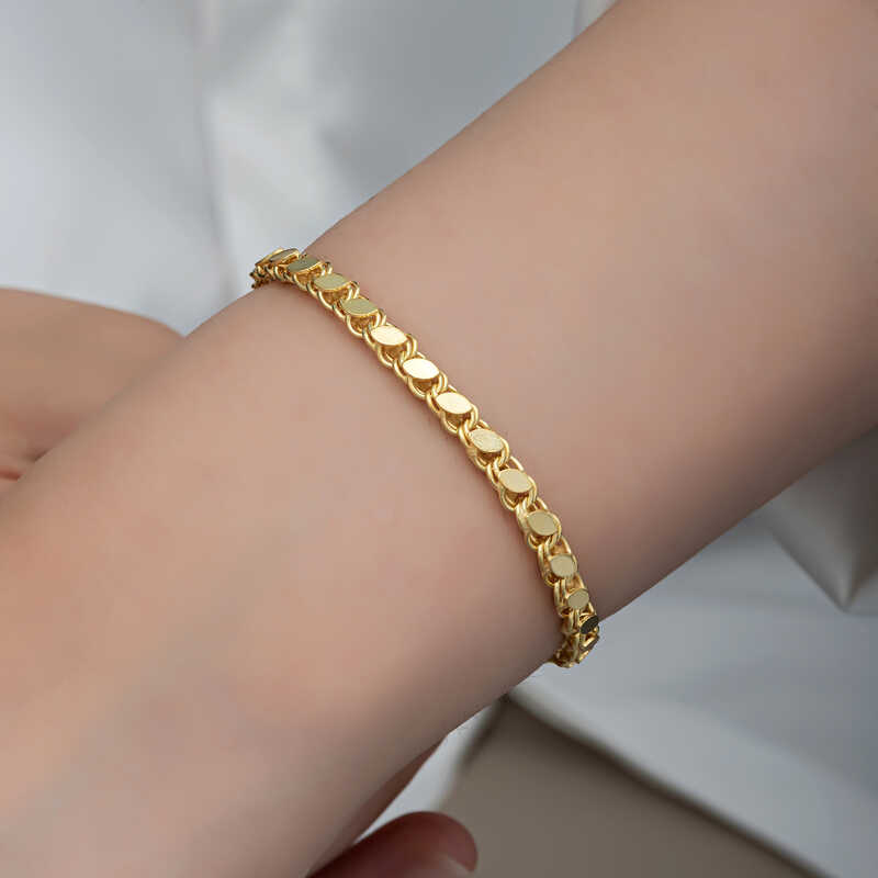 Silver Gold Sequin Chain Women’s Bracelet