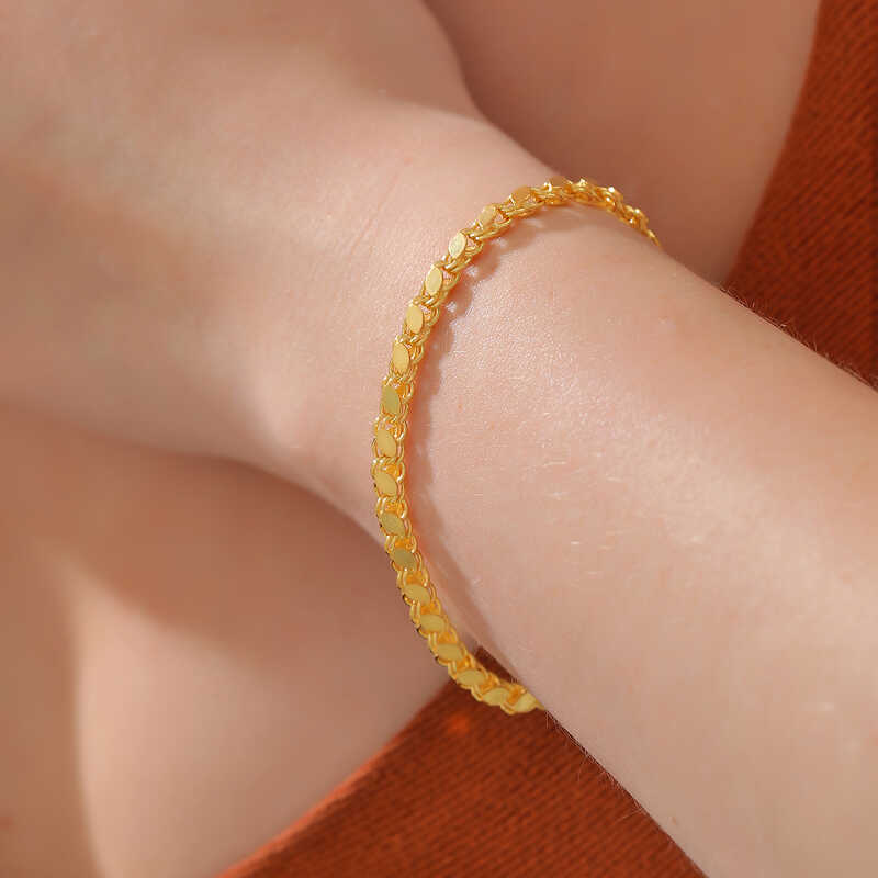 Silver Gold Sequin Chain Women’s Bracelet