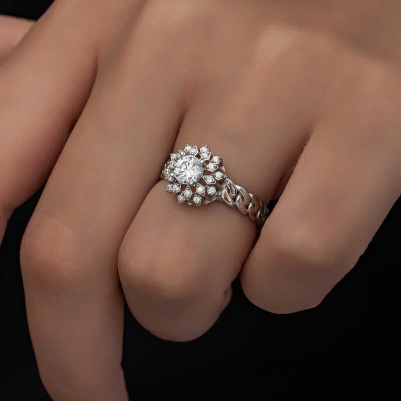 Silver Solitaire Women’s Ring