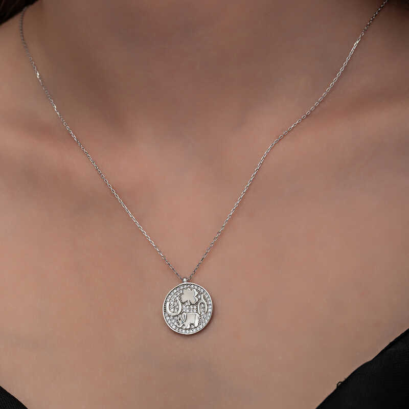 Silver Elephant Motif Lucky Women’s Necklace